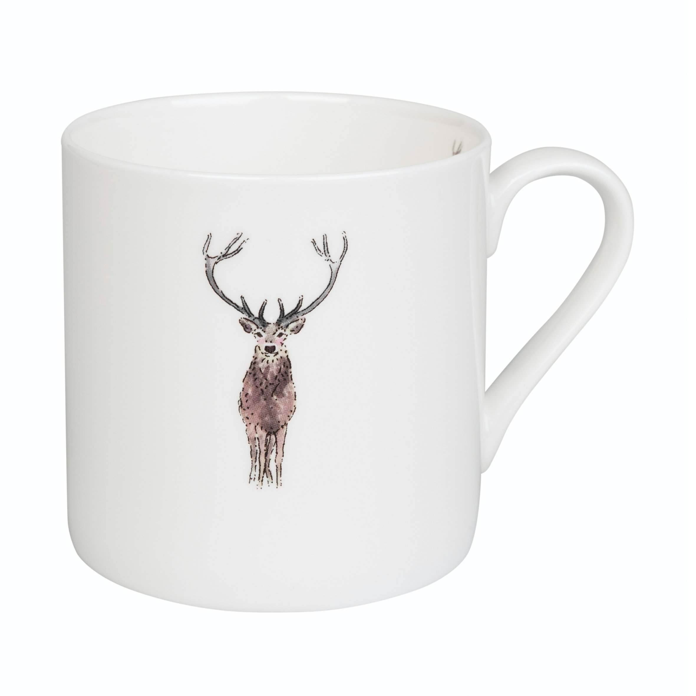 Sophie Allport - Highland Stag Solo Mug, Fine Bone China, Gift Box, Dishwasher Safe (Large Size, 425ml)