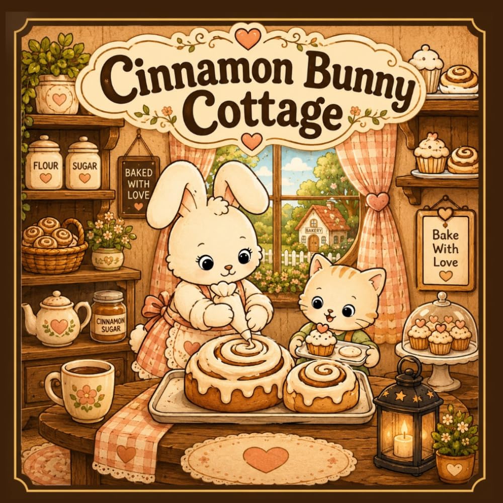 Cinnamon Bunny Cottage: Calm & Cozy Bakery Coloring Book for Adults (Calm and Cozy Coloring Books)