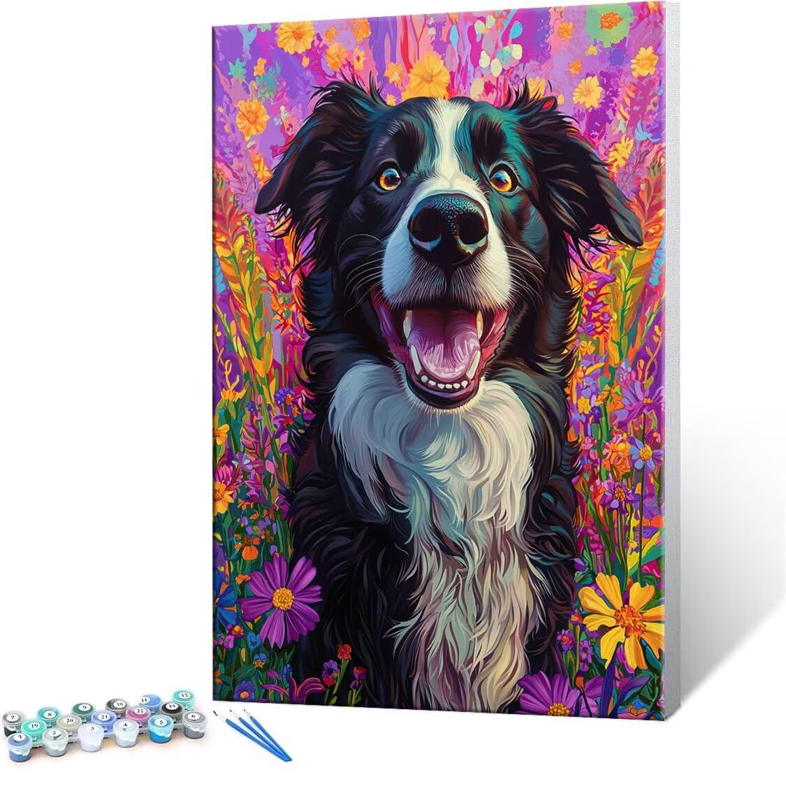 Dipingere con i Numeri Adulti, Cane Kit di Pittura Acrilica Fai-da-Te per Adulti Principianti, 125x70cm Paint by Numbers Adulti/Bambini con Pennelli