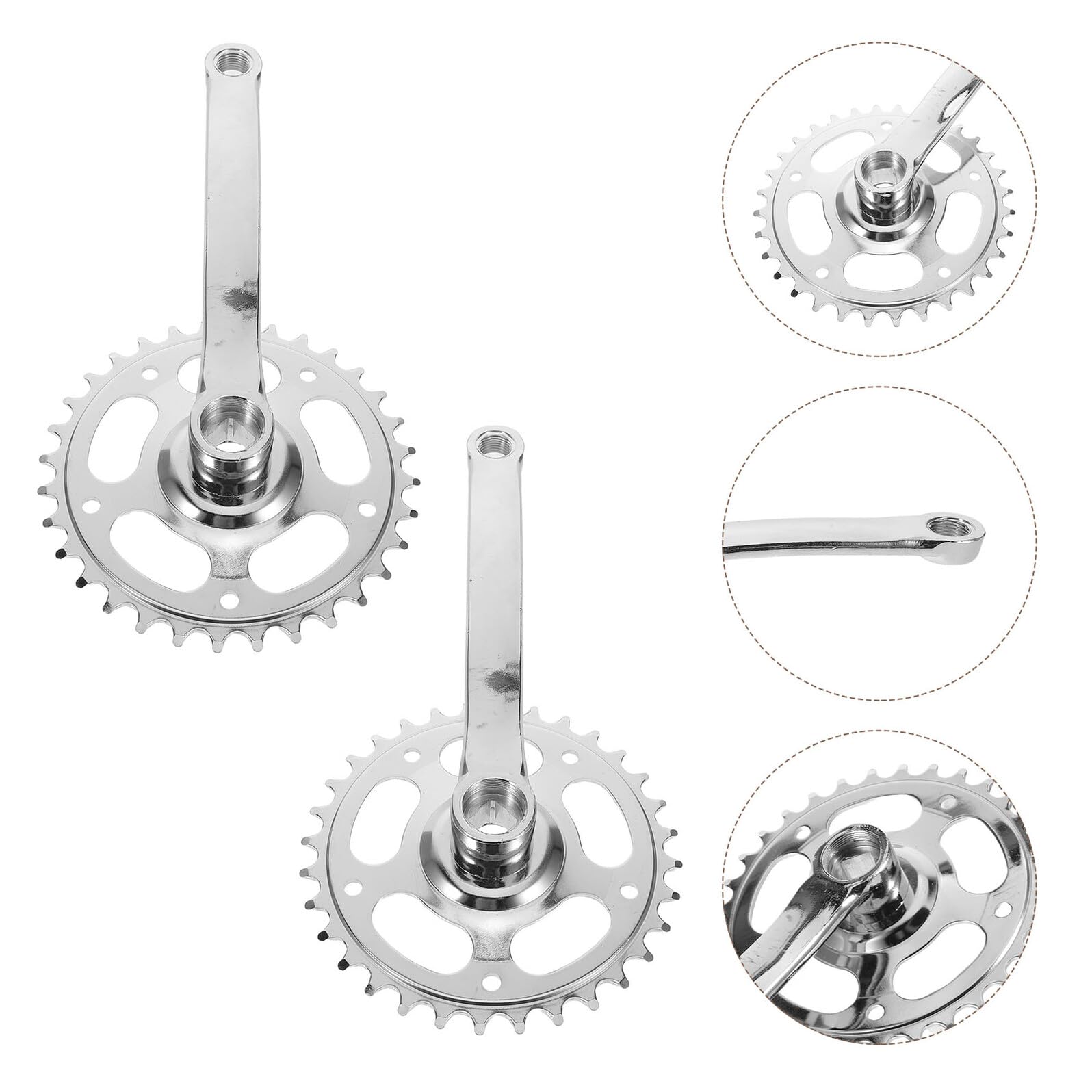 Cabilock Set 2 Pedivelle Guarnitura Mountain Bike 32 Denti con Cono Quadrato Corona Singola Rotonda per Bici Pieghevole Corsa Ricambio Guarnitura Stabile per Ciclisti e Sostituzione