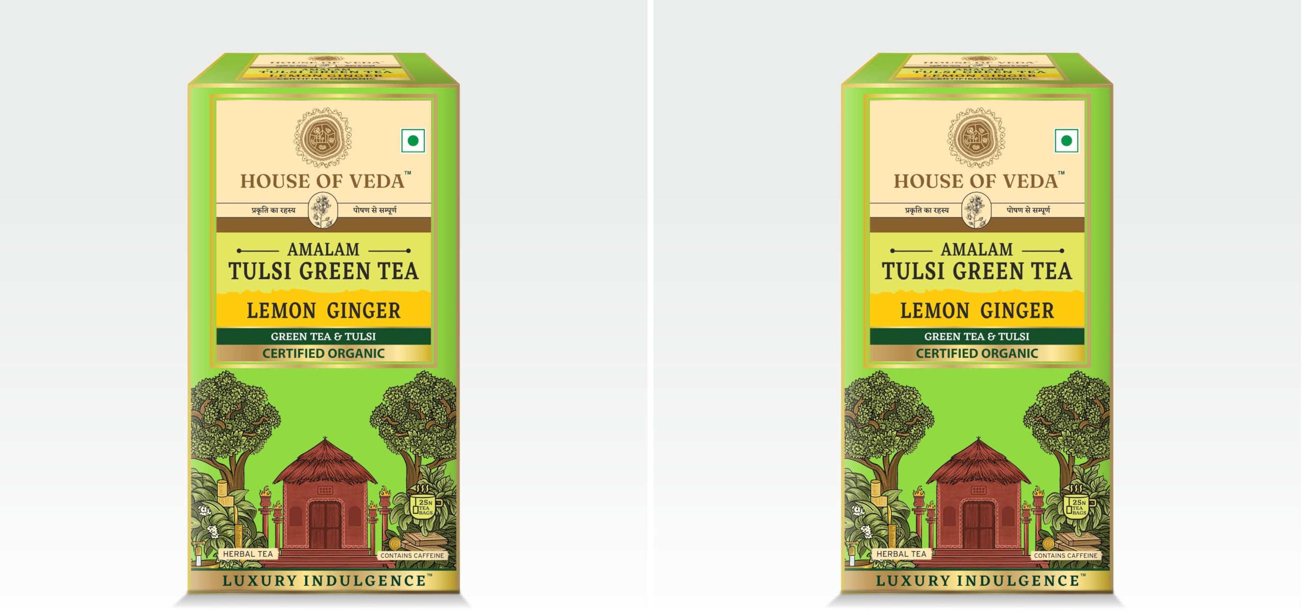 HOUSE OF VEDA Organic Tulsi Green Tea - 25 Tea Bags (Pack of 2) — Amazon image 3
