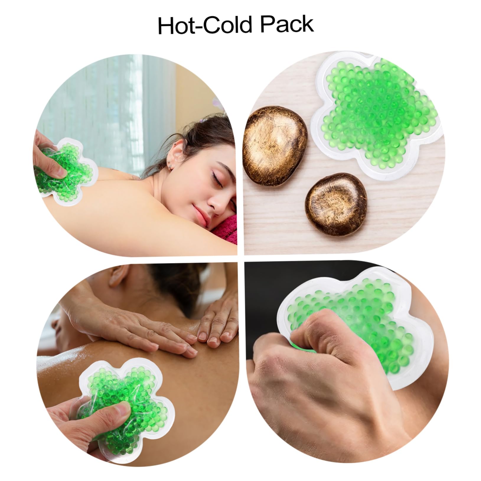 Borsa per Ghiaccio Gel Caldo/freddo 4 Pezzi in Pvc Verde | Riutilizzabile, per Kit di Primo Soccorso, Uso a Caldo e Microonde, Formato 4pezzi