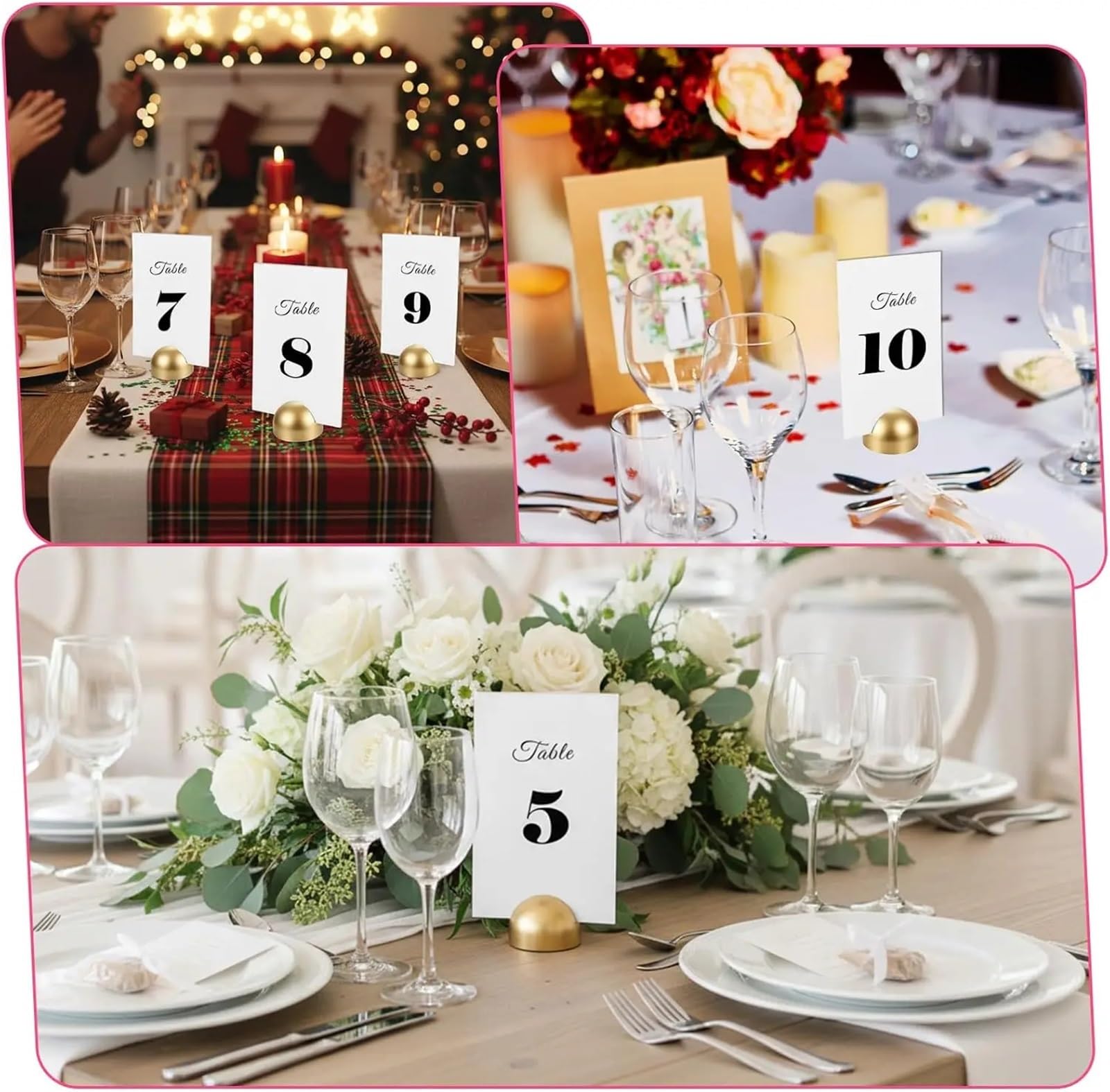 Porte-numéro de Table rond, 20 pièces, Clips réglage, présentoir nom mariage en bois, porte-cartes Place for décoration mémo Photo fête pour Menus, Numéros de Table