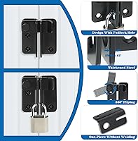 Vista 4 de Alise Pestillo abatible, pestillos de puerta deslizante, cerrojo de seguridad para gabinete de granero, jaula de mascotas, valla de madera, baño