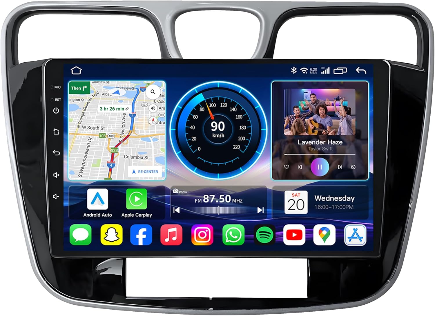 Bluetooth5.4 Car Radio for Chrysler 200 200C 2011-2014: [4+64G] 9” Upgrade 1280 * 800 Touchscreen Stereo Accessories CarPlay Android Auto 32EQ FM 5GWIFI GPS Backup Camera 1.8GHz CPU