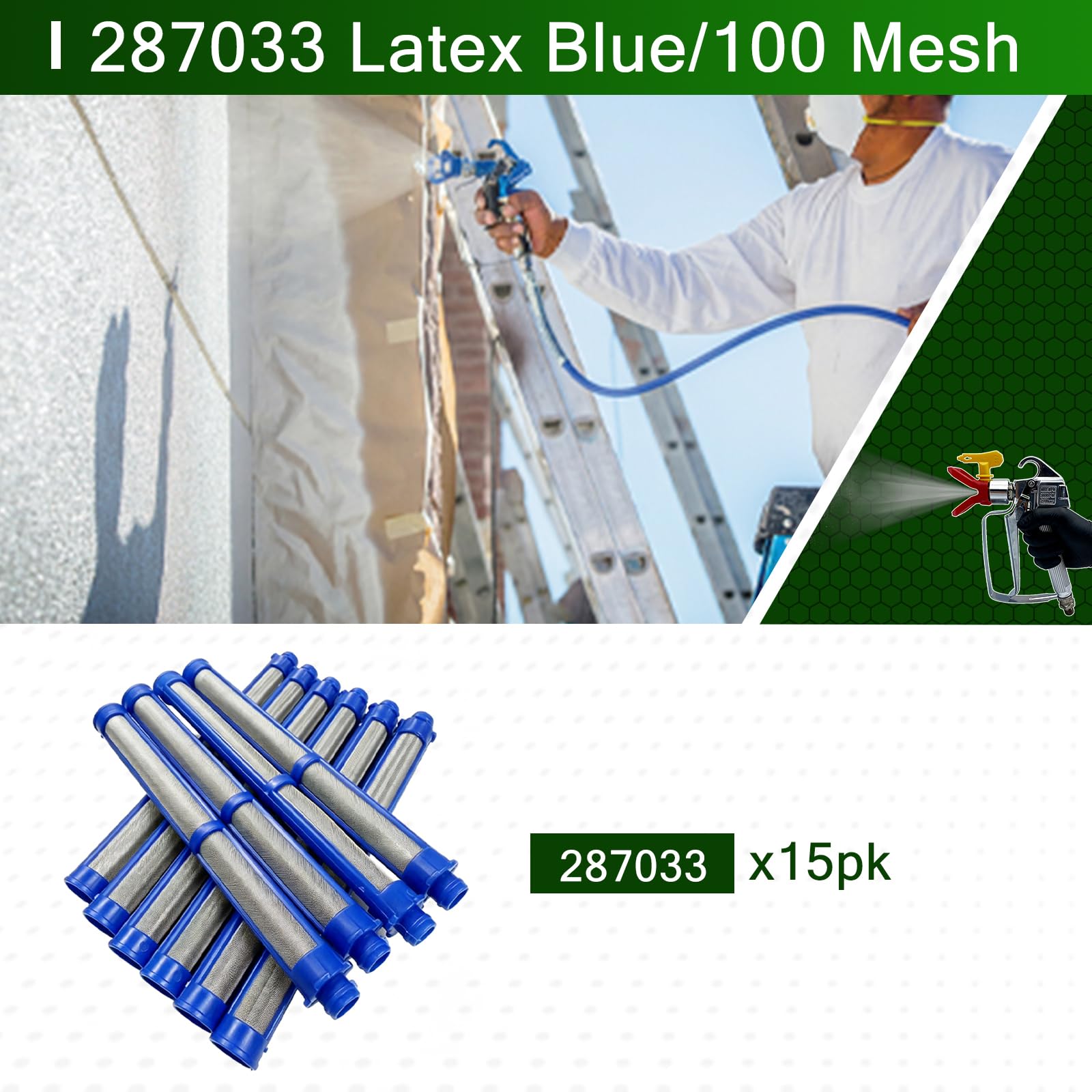 専用ページ 15-Pack 287033 Airless Spray Gun Filter 100 Mesh for Graco