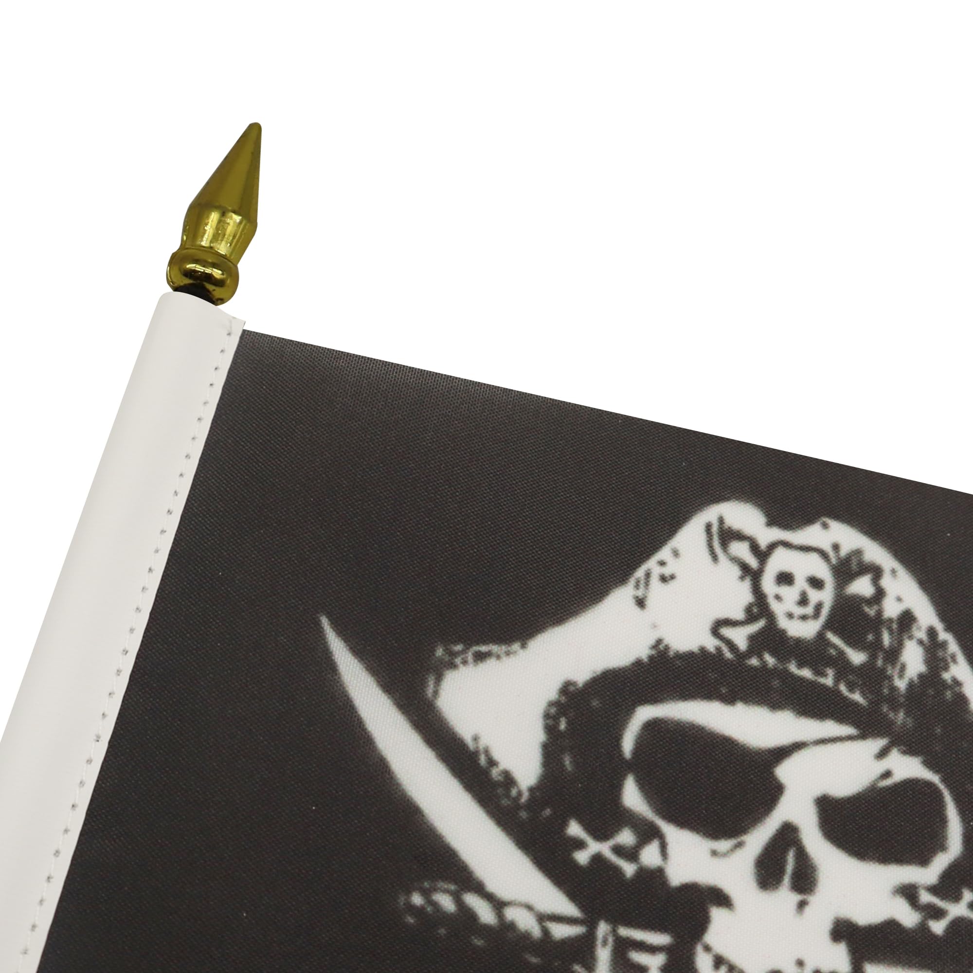 AZ FLAG Bandiera da Tavolo Pirata 15x10cm Punta Dorata Teschio