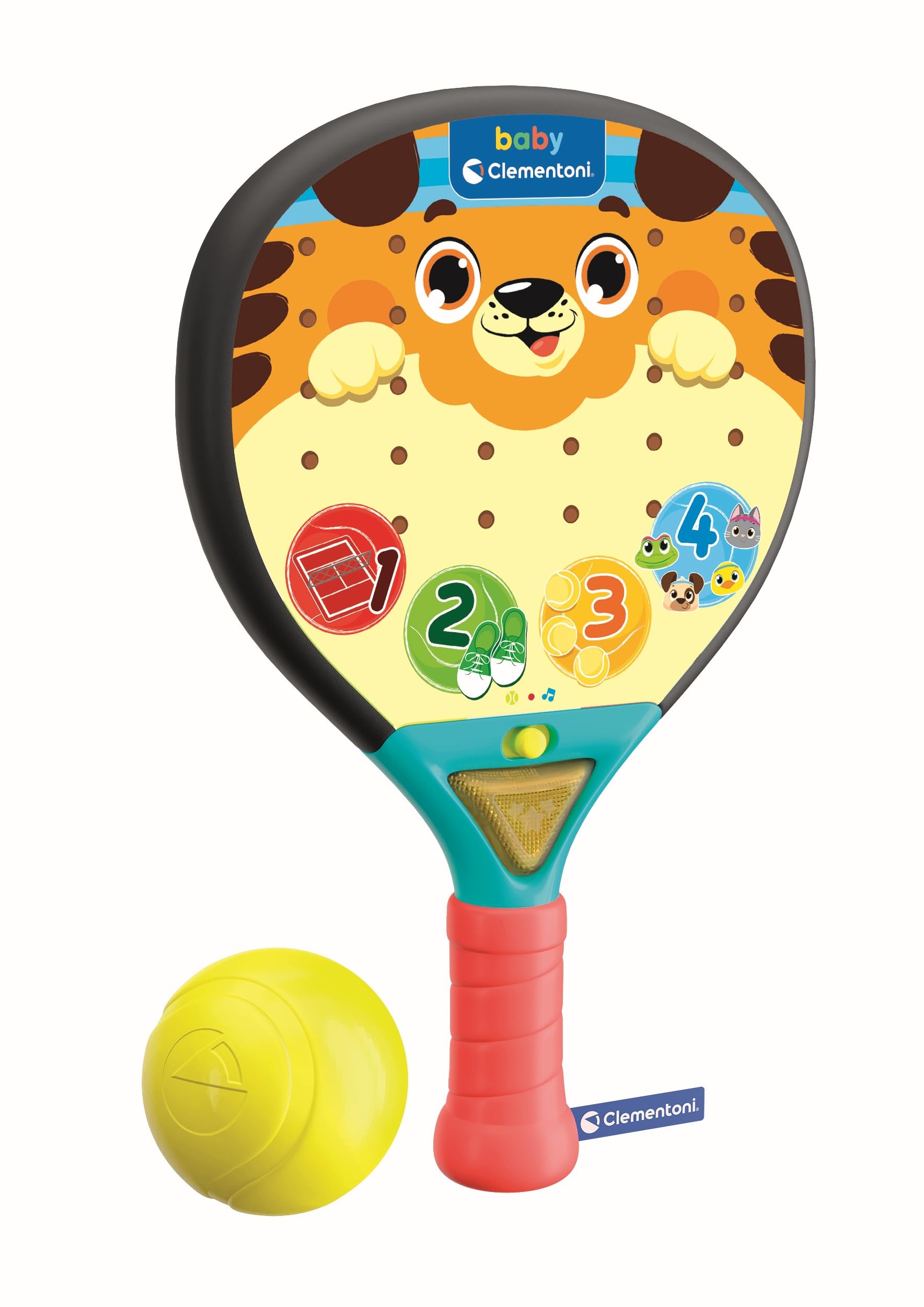 Baby Clementoni Baby Paddle with Ball - With Bat, Soft Rubber Ball & Electronic Activity Centre for Motor Skills & Dexterity - for Toddlers from 1-4 Years - 17591