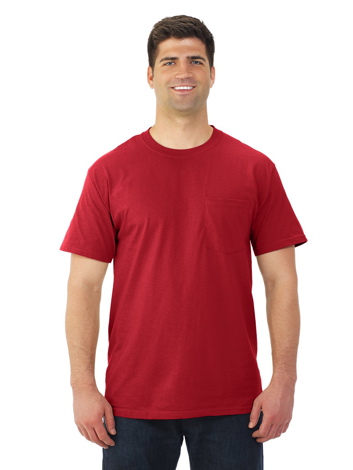 Fruit of the Loom Męski t-shirt z okrągłym dekoltem z kieszonką (4 sztuki)
