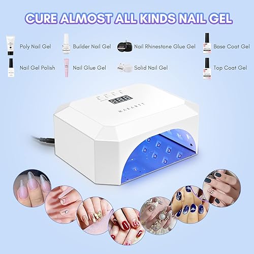 Miniatura 2 de Makartt Eloisee - Lámpara de uñas LED UV de 36 W, luz UV para uñas, paquete de lámpara de curado profesional con colector de polvo de uñas,