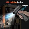 Soplador de aire comprimido, soplador de aire inalámbrico de 130000RPM superpotente, soplador sin escobillas recargable, 3 velocidades ajustables con luz LED, removedor de polvo para computadora/casa/exterior/auto 3