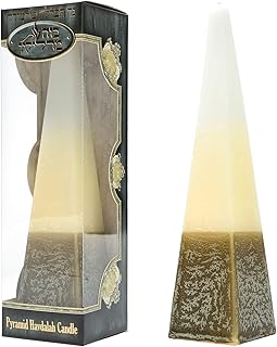 Pyramid Self Standing Long Lasting Havdalah Candle (Earth - Brown Beige Cream)