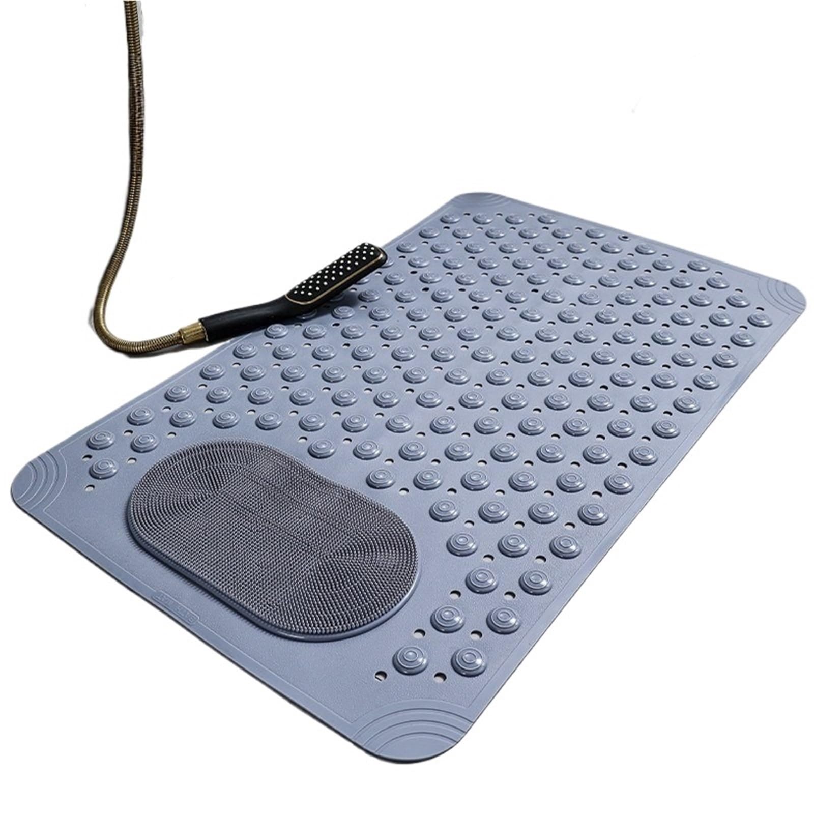 JBJYGSG Non Slip PVC Bath Mat with Suction Cup Massage Bumps Quick Dry Bathroom Rug Shower Safety Carpet Strong Drainage Bathroom Carpet For Side, Back, And Stomach Sleepers(Dark Grey)