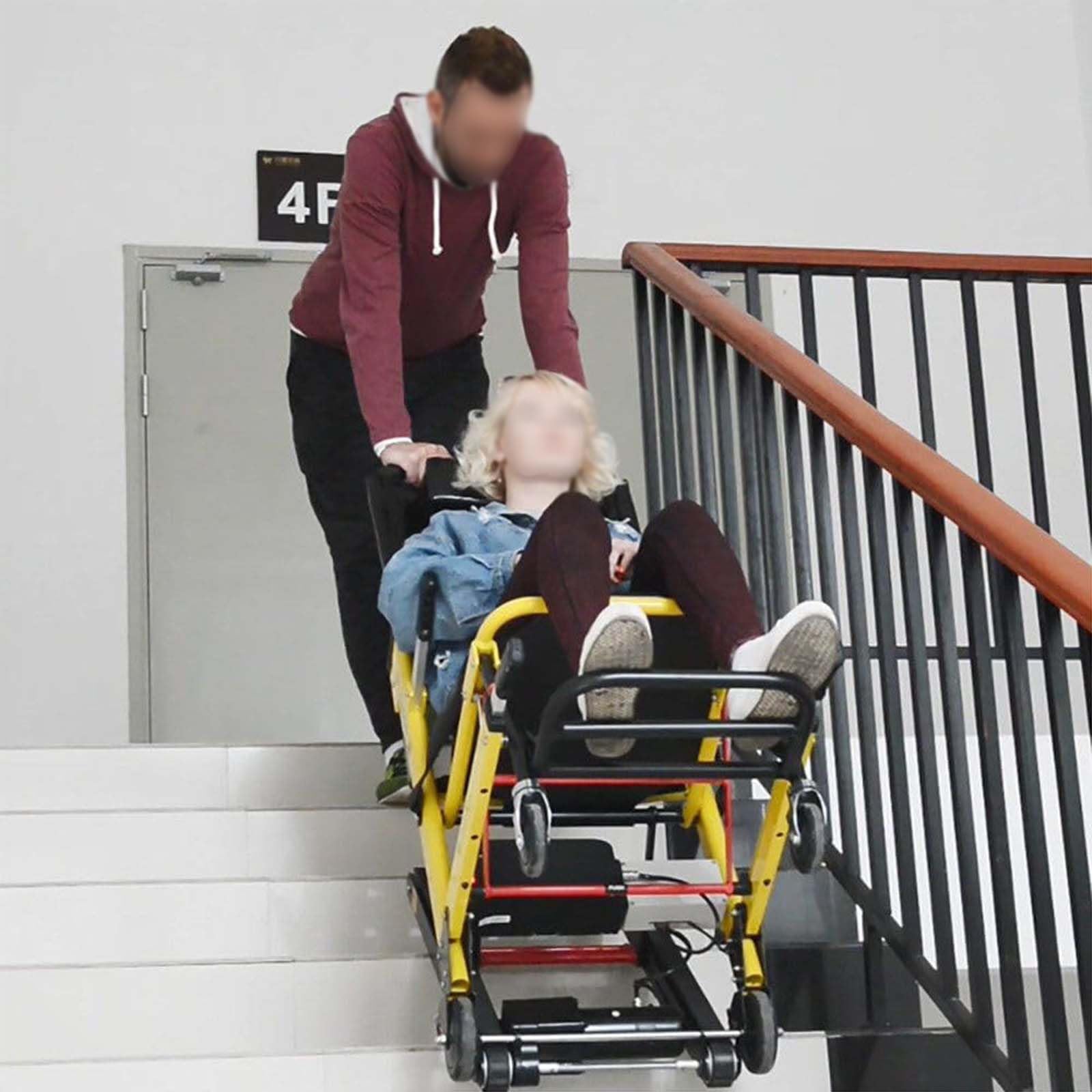 Elektryczny wózek inwalidzki do wspinania się po schodach, składane krzesło schodowe, pomoc w mobilności dla osób niepełnosprawnych i seniorów, klamry szybkiego zwalniania.