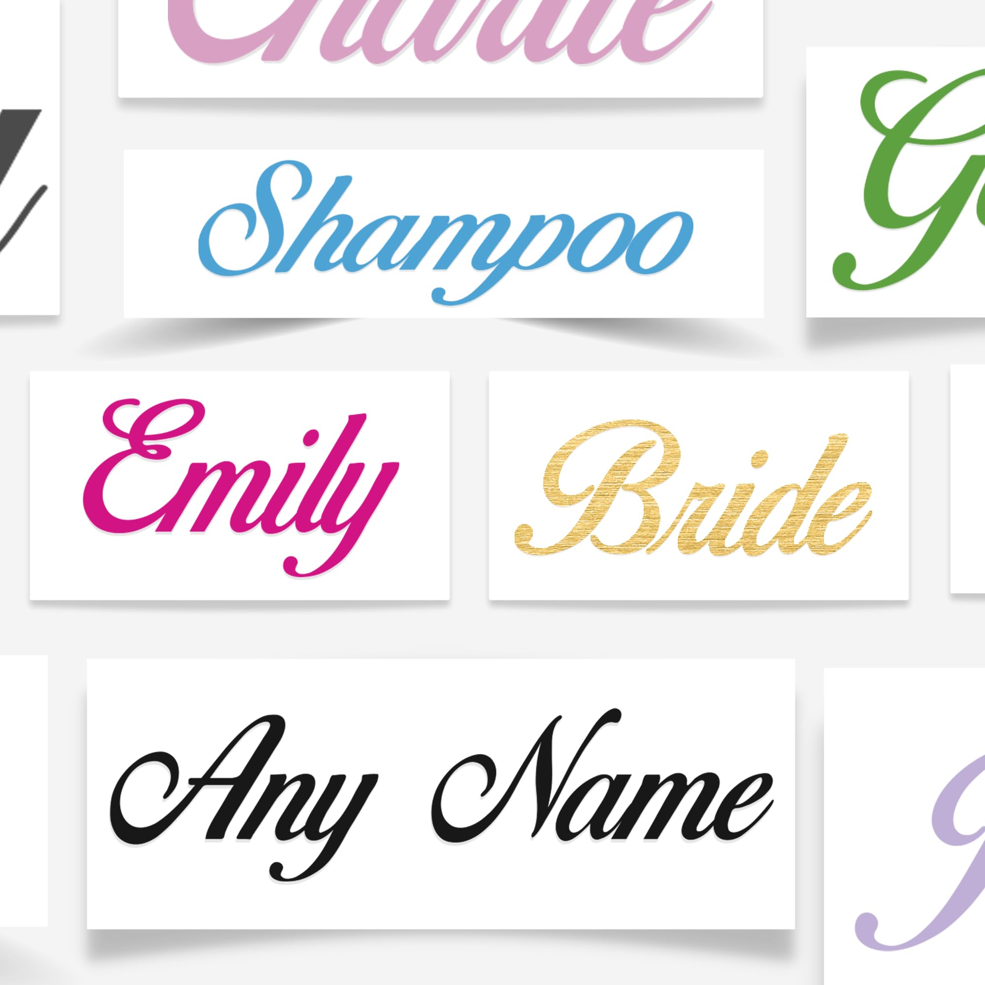 Sticky Art Uk Range Of Colours Available! Personalised Vinyl Name Stickers - Multiple Colours/Height Choices - Great For Wine Glass Box Water Bottle Wedding Hen Do Etc.