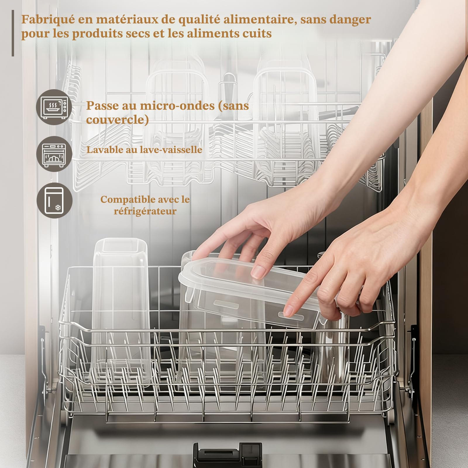 GoMaihe Lot de 24 bocaux hermétiques avec couvercles : bocaux de conservation avec étiquettes | Boîtes de rangement pour céréales, farine, corn flakes et sucre | Sans BPA | Compatible lave-vaisselle