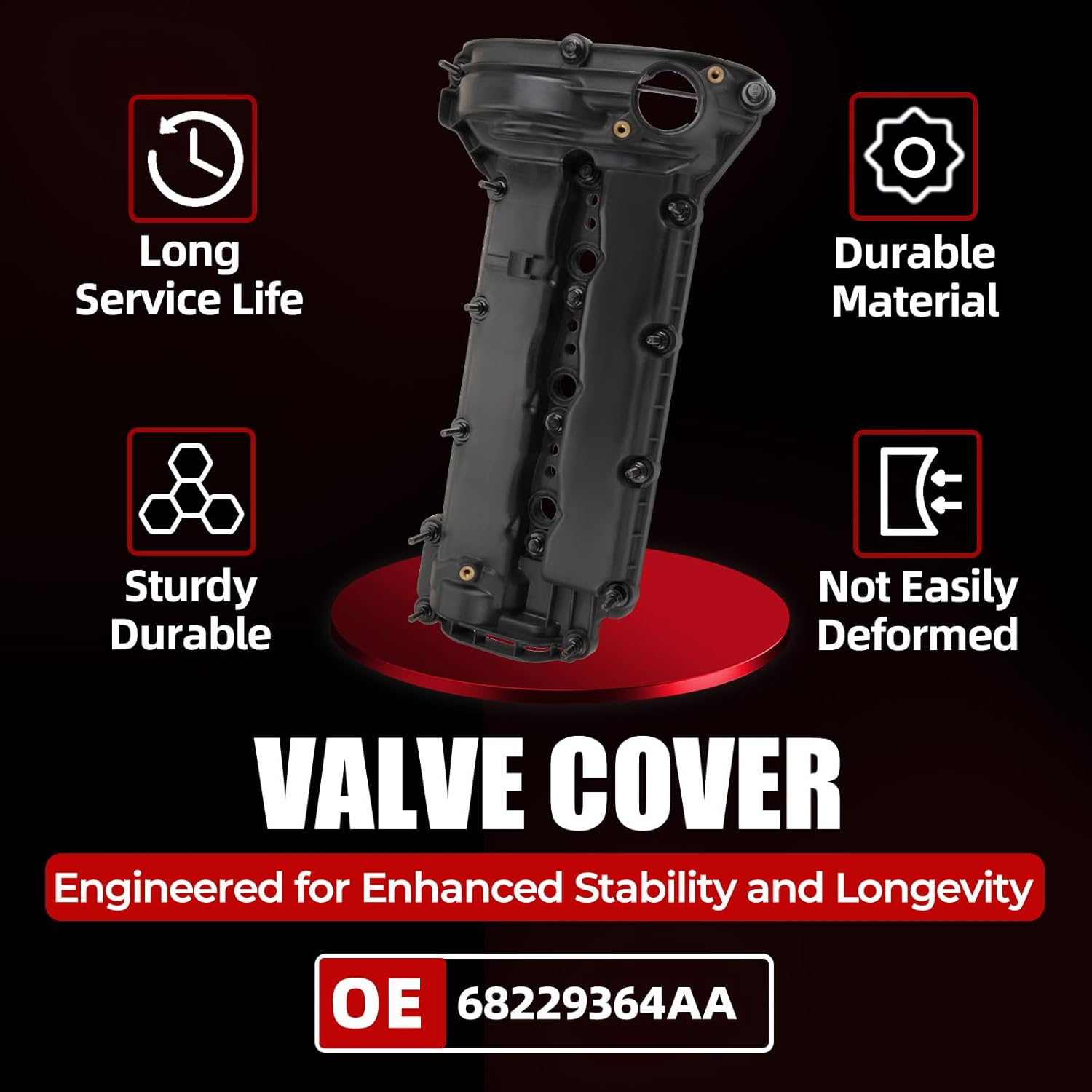 MITZONE Valve Cover Left Side Compatible with Jeep 2014-2020 Grand Cherokee for Ram 1500 1500 Classic 3.0L V6