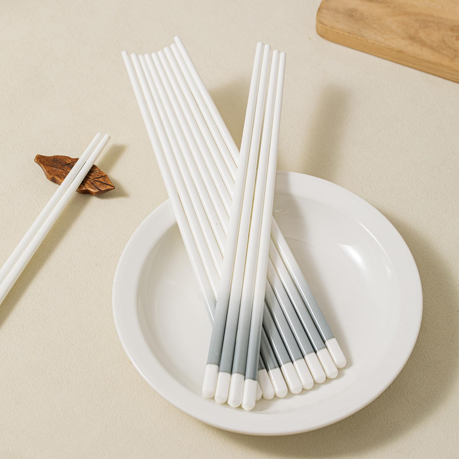 3 palillos de cerámica de tinta degradada, palillos de porcelana retro para el hogar, 10 pares