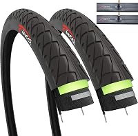 Fincci 26 x 1.95 Slick Kerékpár Gumi Szett Schräder Szelepes Belsőkkel, 3mm Defektvédelemmel - Városi, Országúti, MTB és Hibrid Biciklikhez 1
