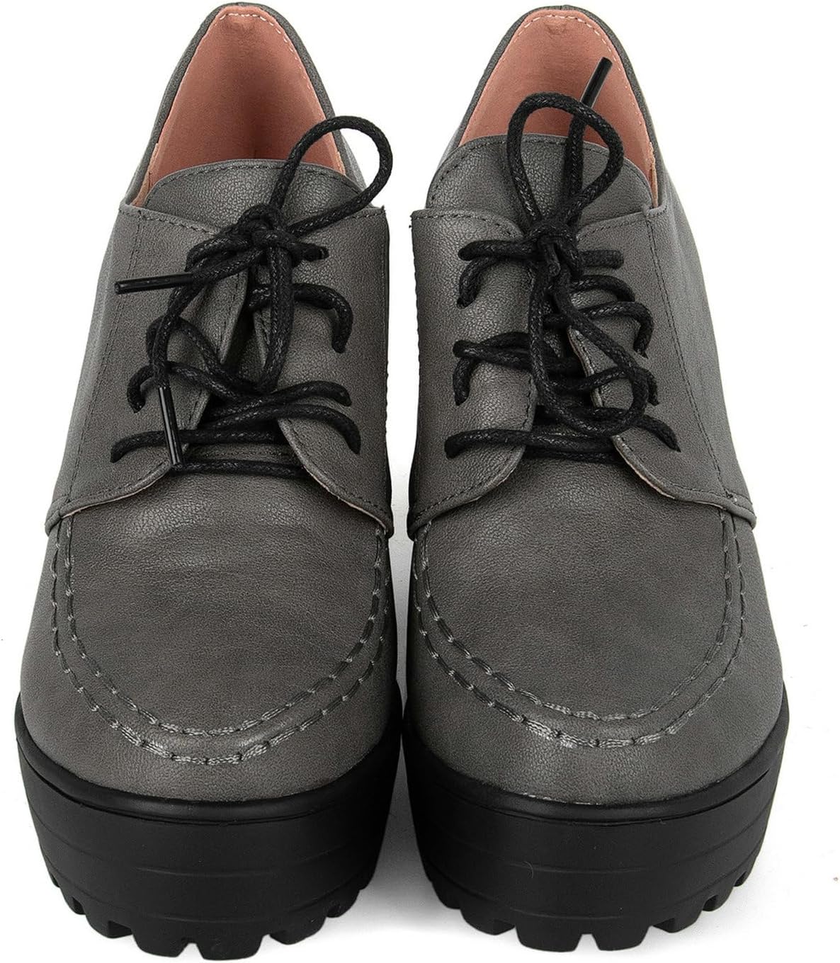 Betastella Women's Chunky Heel Platform Ankle Booties Lace Up Vintage Oxfords Shoes - Image 5