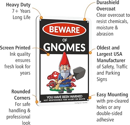 Miniatura 28 de SmartSign Divertido letrero de advertencia con texto en inglés «Beware Of Guinea Pigs – 10 x 7 pulgadas, aluminio laminado libre de óxido de 40 mil