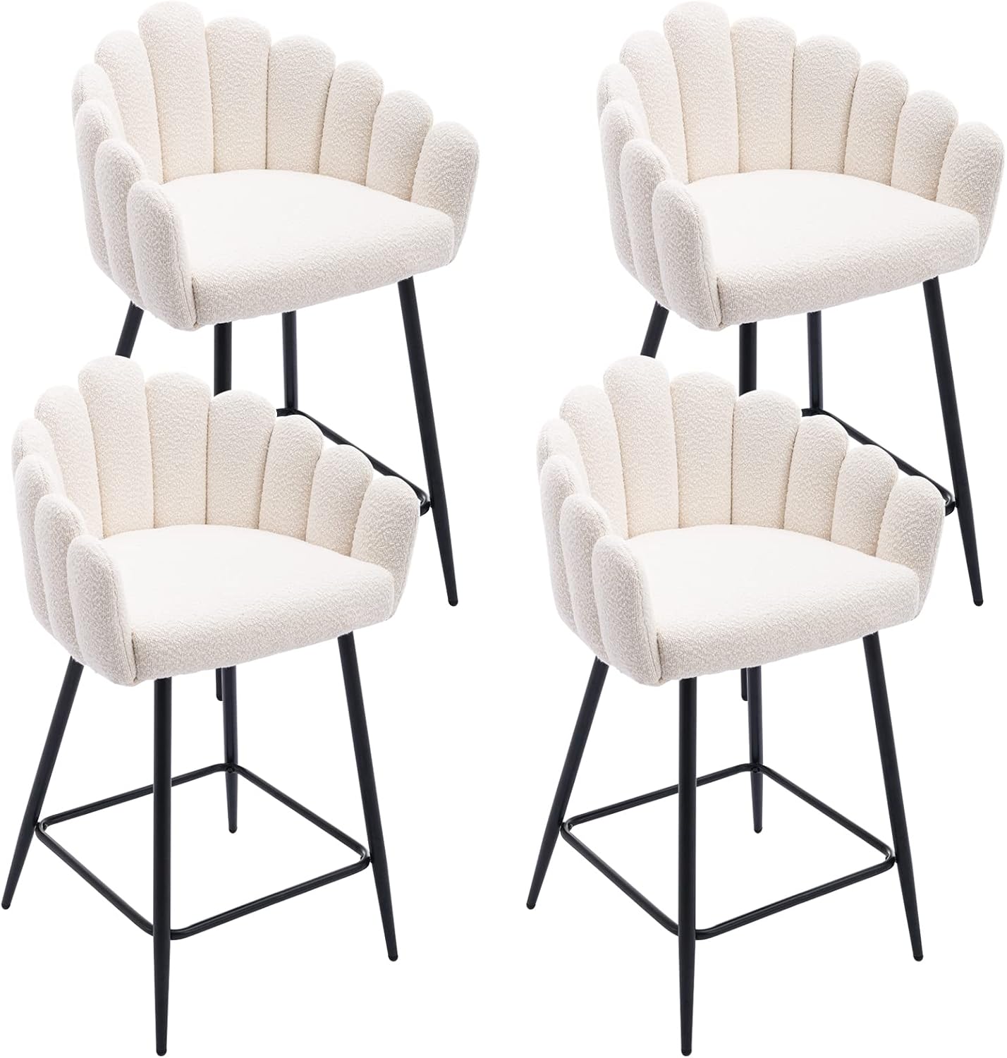 DUOMAY Modern Bar Stools Set of 4, 26" Counter Height