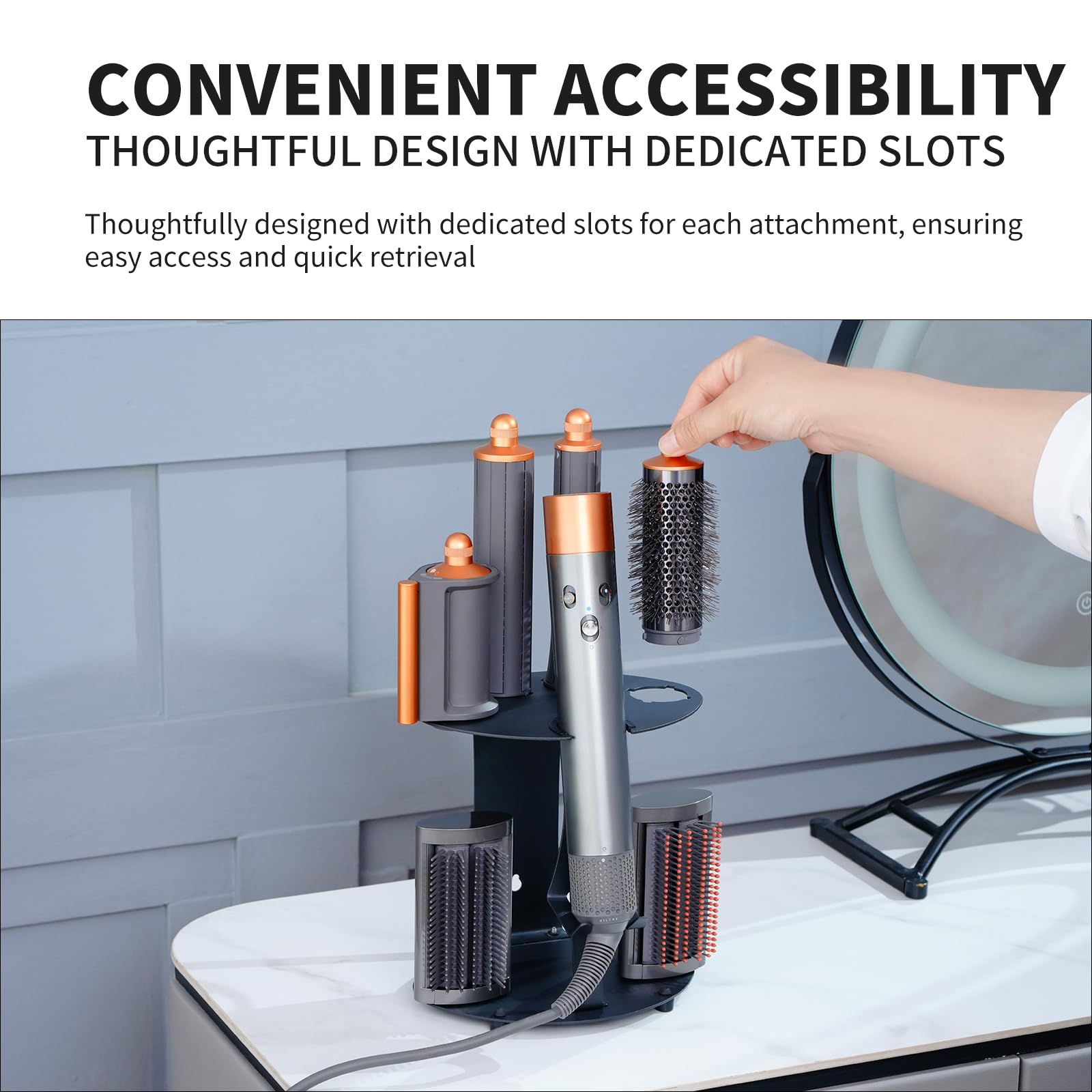 Soporte de pared para secador de pelo compatible con Airwrap
