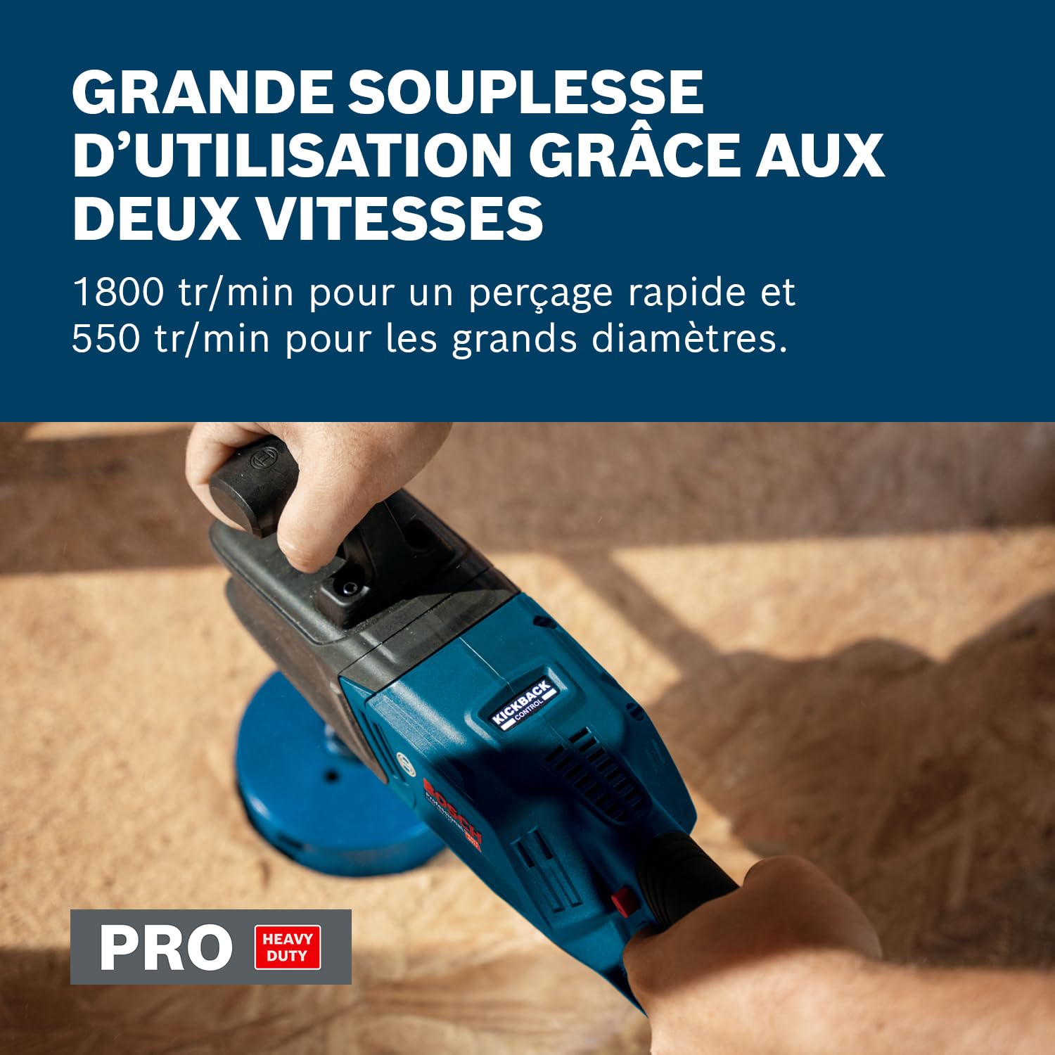 Bosch Professional perceuse d’angle sans-fil GRD 18V-127 65 Nm moteur sans charbons 2 vitesses 1800/550 tr/min