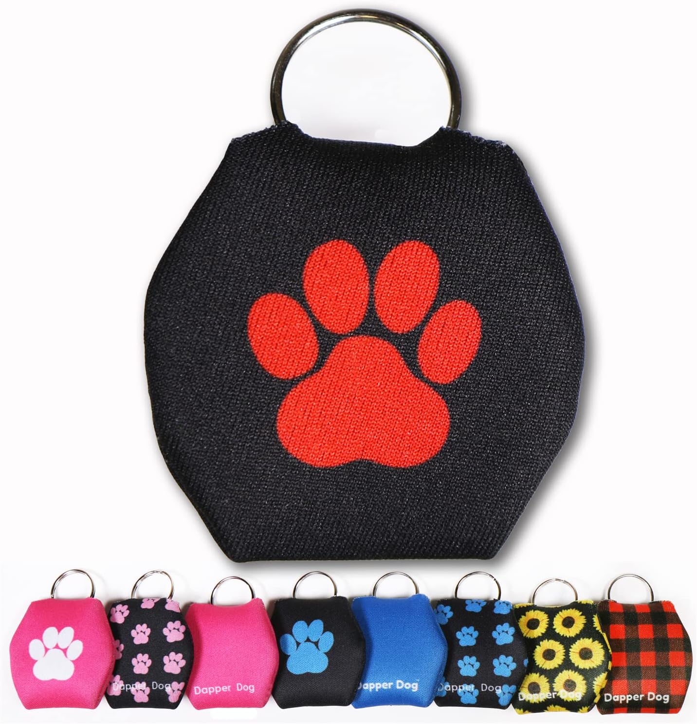 Dapper Dog - Dog Tag Silencer with Tag Ring (Black with Football) image 5