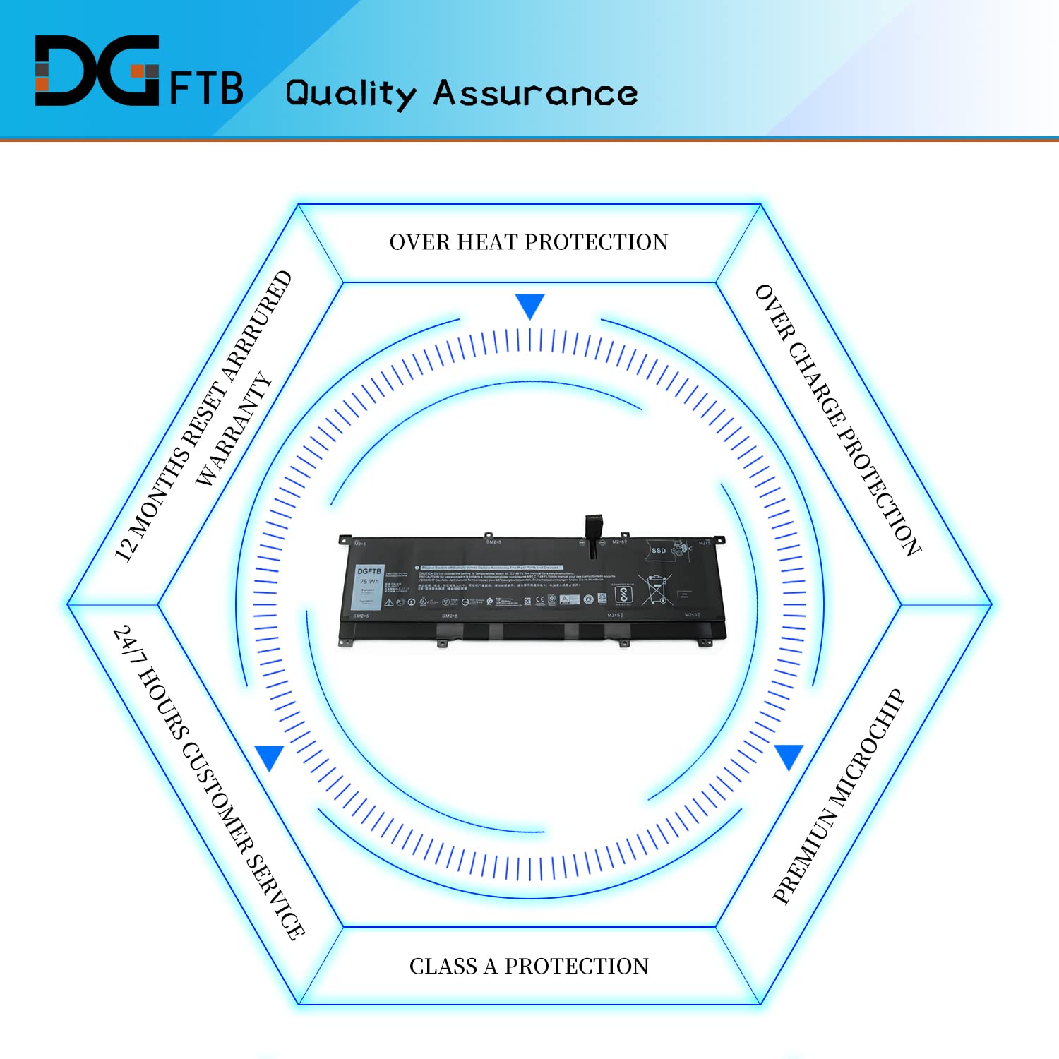 Amazon.com: DGTEC 8N0T7 6 Cell Laptop Battery for Dell XPS 15 9575