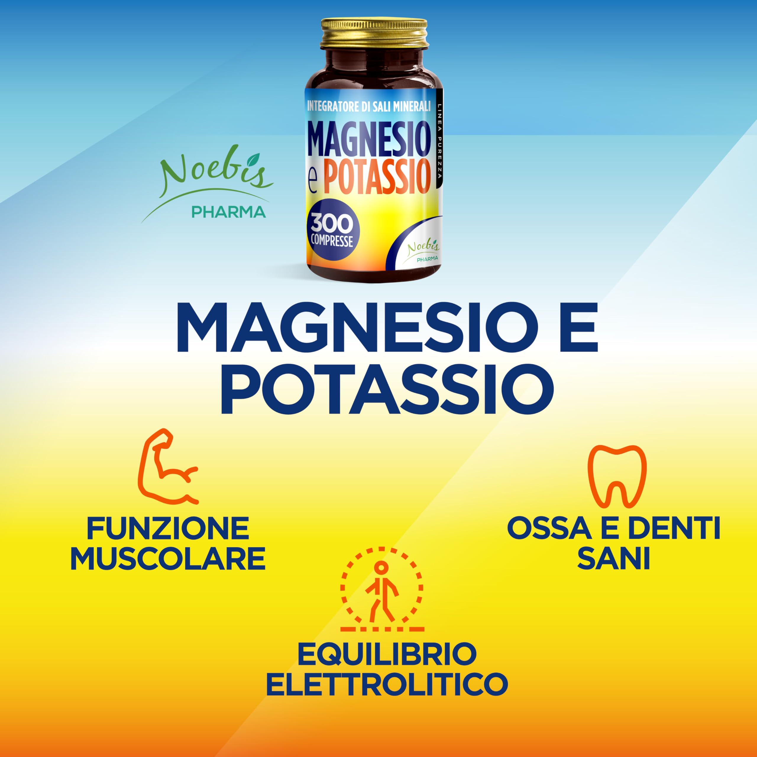 Magnesio e Potassio 900 Compresse - Magnesio Citrato e Potassio Citrato - contro Stanchezza e Fatica Fisica, Caldo, Sali Minerali Organici Altamente Assimilabili - Fornitura di Lunga Durata