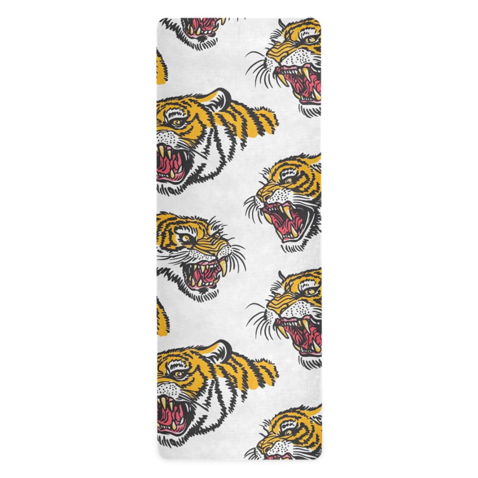 Tigers Yoga Mat Non Slip Thick Kids Eco Friendly Rubber Workout Foldable Yoga Mat Women Exercise