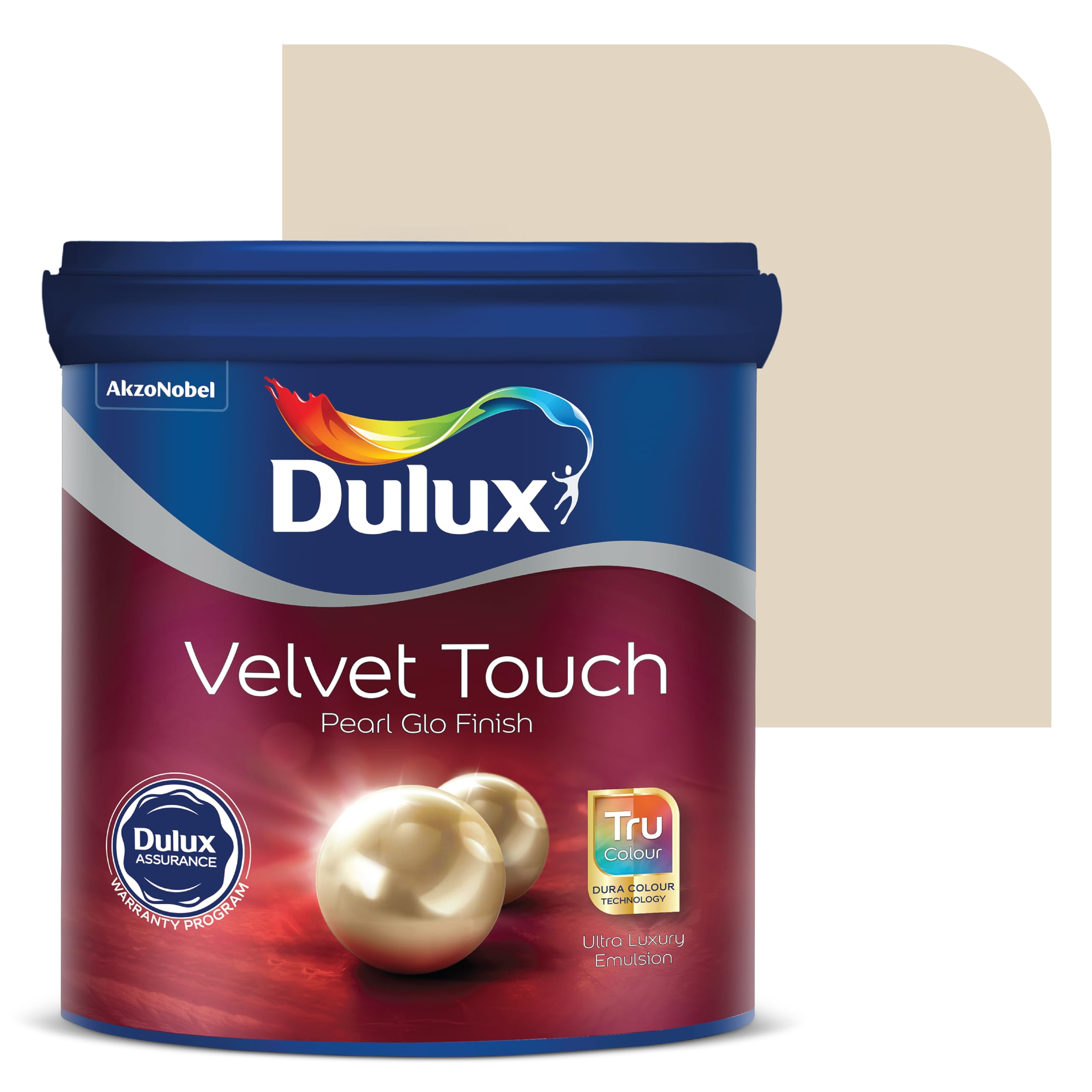 Dulux Velvet Touch Pearl GLO Interior Emulsion Paint (10L, Western Navajo) – Luxurious soft-sheen wall paint, highly durable, washable, rich, intense colors, with 6-year warranty
