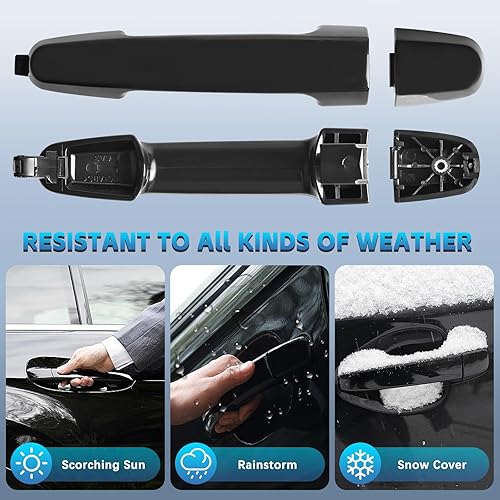 Miniatura 7 de Manija de puerta exterior del lado del pasajero trasero para Toyota Camry 2002-2006, Corolla Matrix 2003-2013, RAV4 2001-2008, Solara Prius