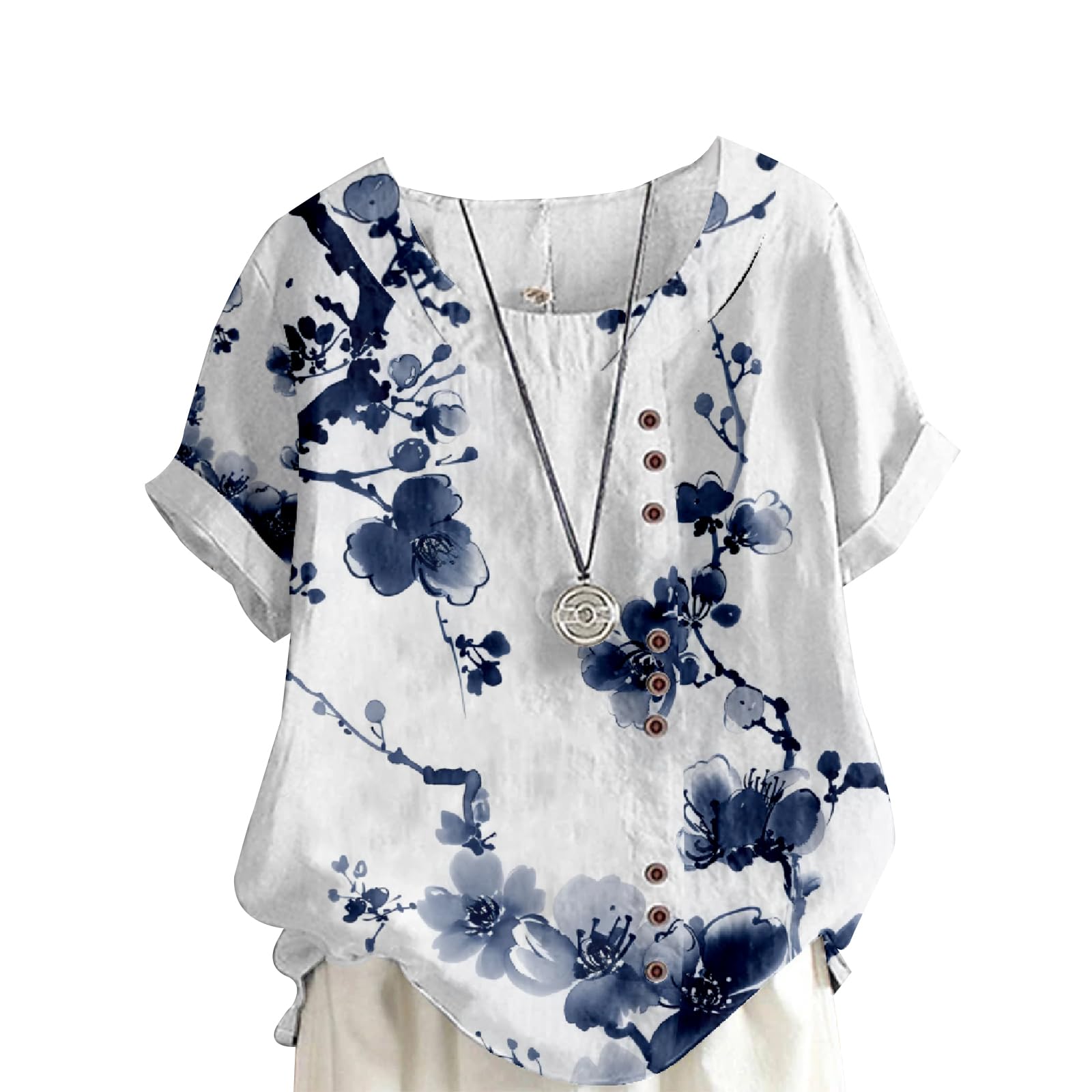 MARSVOVO Casual Short Sleeve T Shirt for Women Crewneck Oversized Tops Lightweight Soft