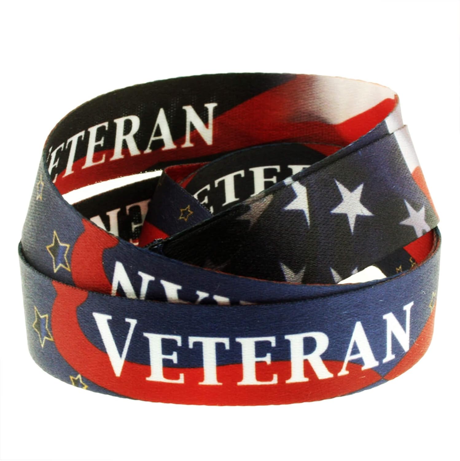 PinMart Veteran Military Patriotic Lanyard w/Safety Release - for ID Badges, Keys, and Accessories – Great Gifts for Veterans