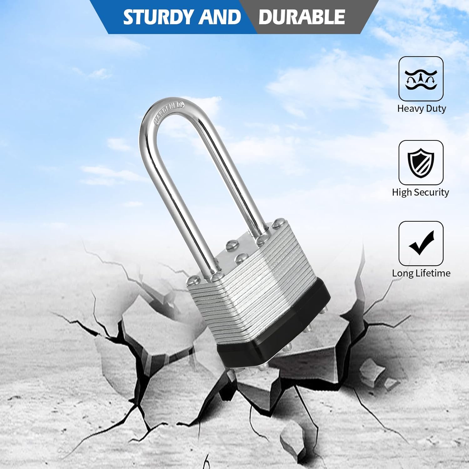Keyed Alike Padlocks, Nickel Plated Padlocks Keyed Alike Set of 12, Key Lock with 1-9/16"(40mm) Wide Body 2-inch Long Shackle for Storage Unit, Sheds, Garages and Fence