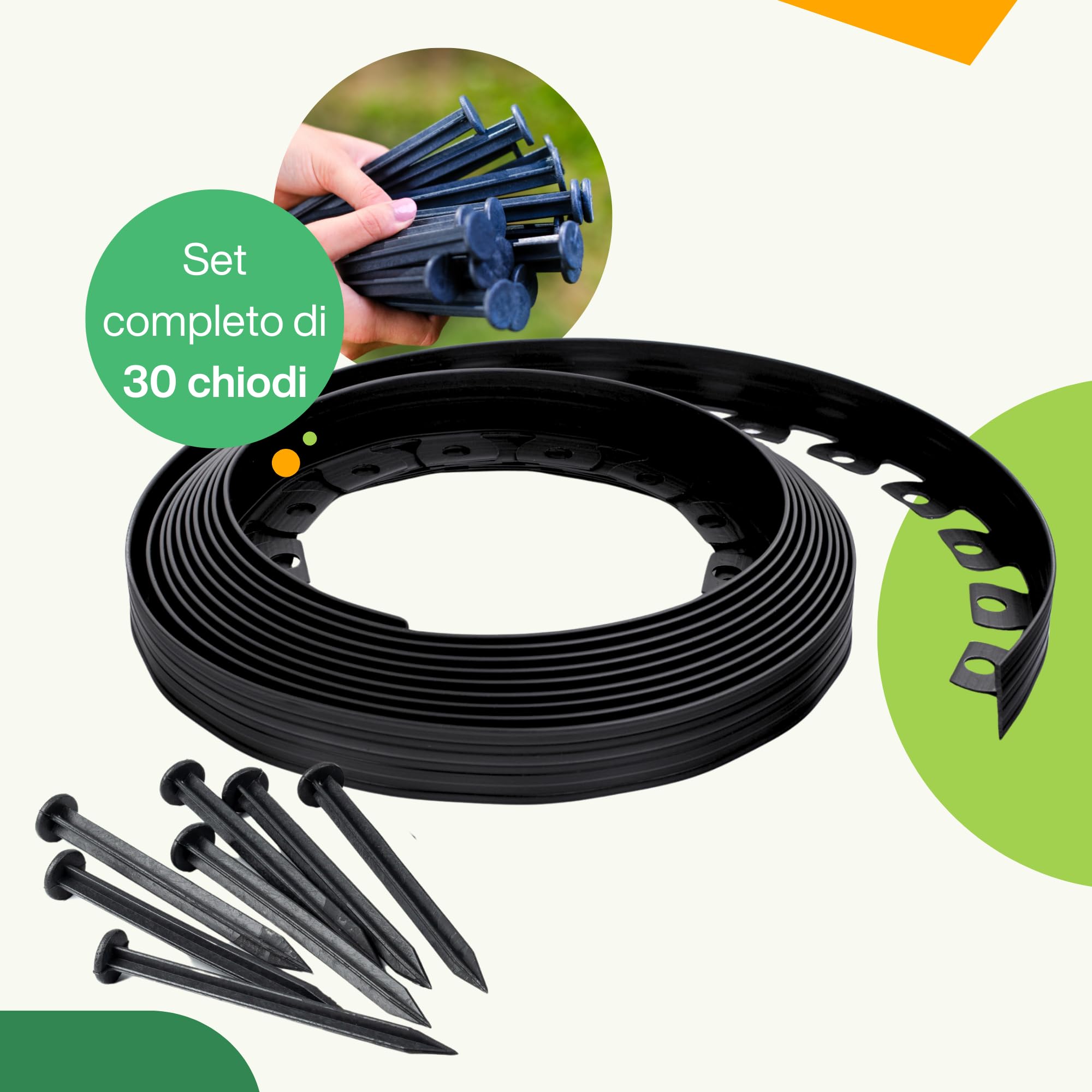 Bundle] Set 10 Di Ancoraggio A Terra Per Bordure Aiuole Green Universe Rasenkante 14cm Hoehe   Bodenanker   Erdnaegel 454209 - Foto 3