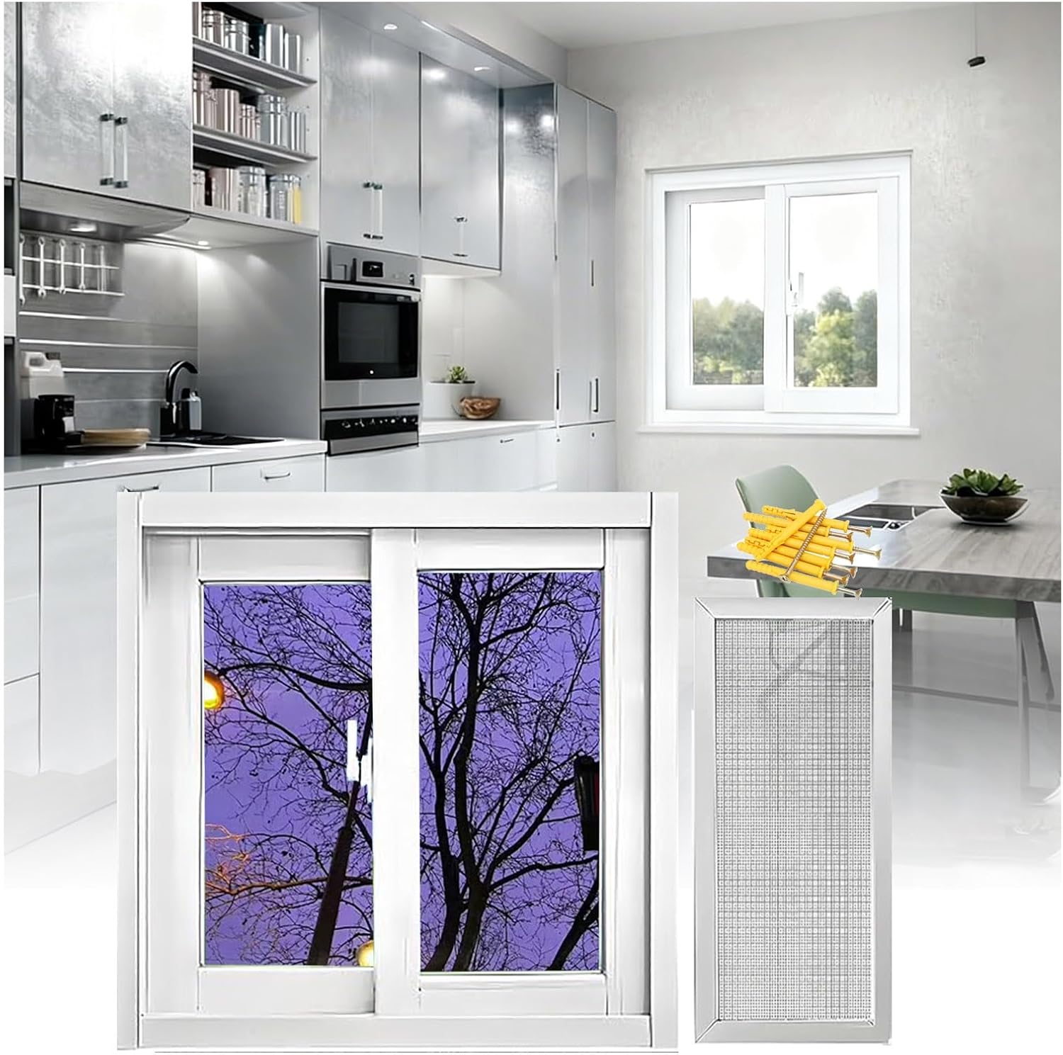 Mobile Home Windows with Tempered Glass, Removable Sliding Windows for Small Windows in Chicken Coops, Sheds Window, Barns, Garages, Basement Replacement Window(White,19x14in)