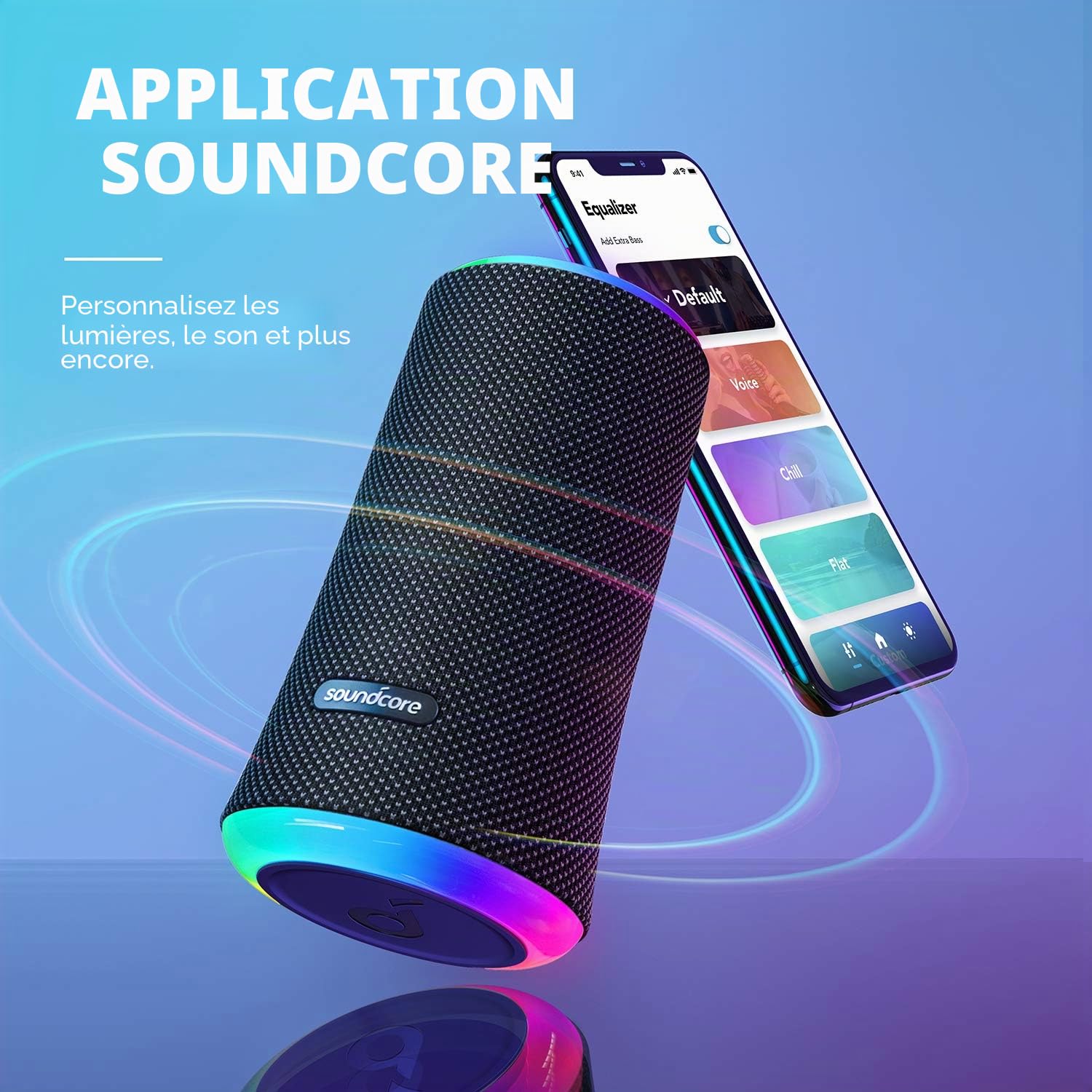 soundcore Anker Flare 2 Enceinte Bluetooth avec Protection IPX7 Contre l'eau IPX7, Son Complet à 360°, pour l'extérieur, Le Jardin, la Plage, Les Vacances, avec PartyCast, régulation EQ et 12 Heures