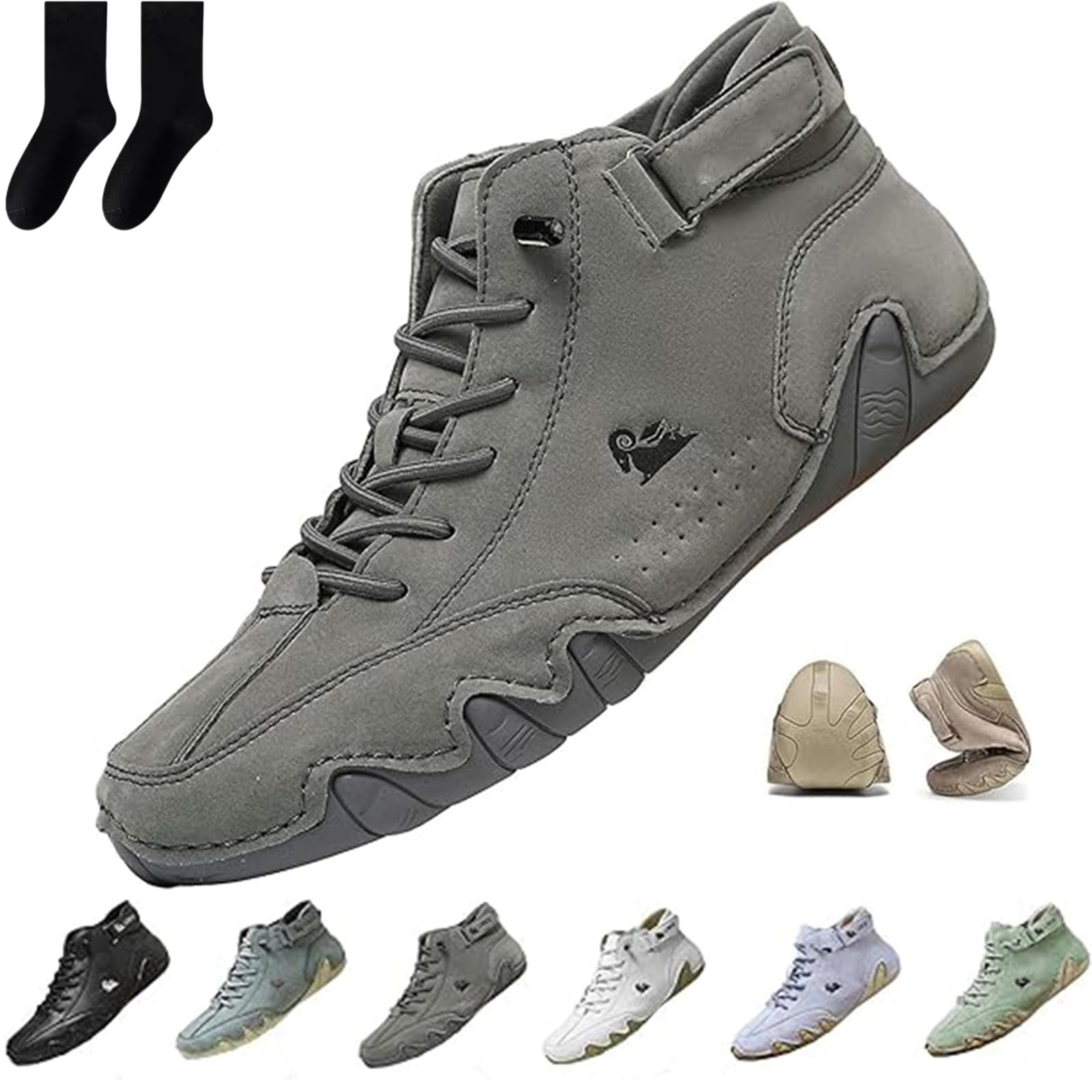 Herren Wildleder Chukka Boots Unisex Wasserdicht und Atmungsaktiv Orthopädische Slip-On Wanderschuhe Handgemachte Leder Orthopädische Bequeme Schuhe für Damen und Herren