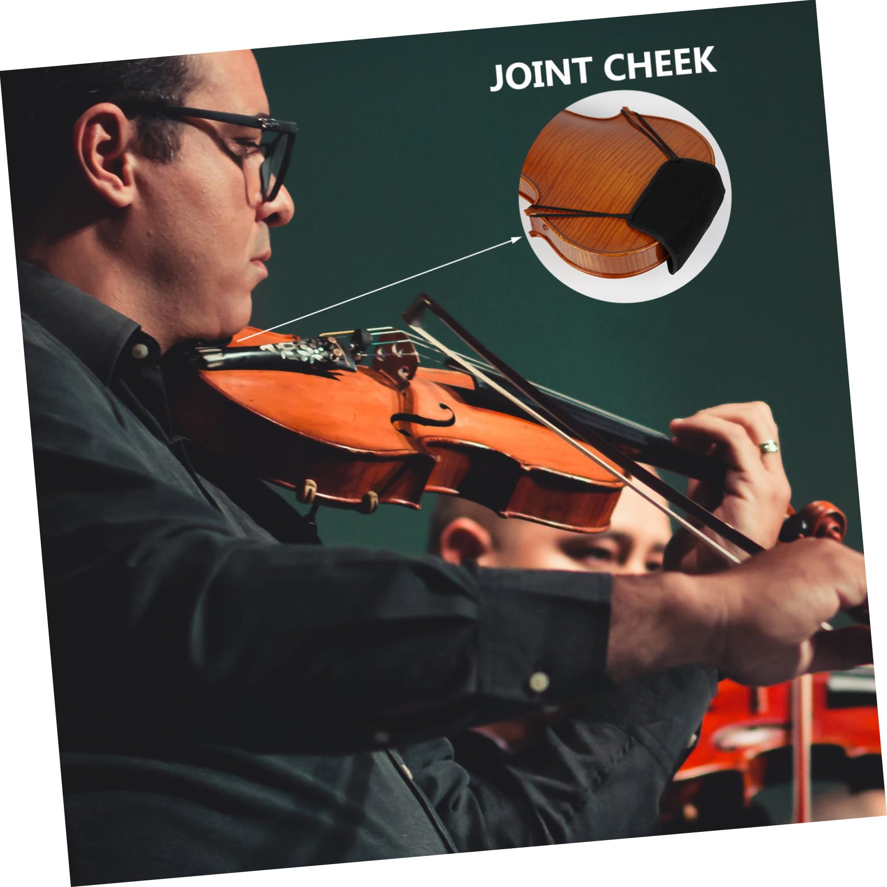 BESPORTBLE Almohadilla Cómoda para Mentonera de Violín de Franela Negra, Diseño Ligero y Compacto, Fácil de Transportar, Adecuado para Actuaciones y Práctica del Violín Estilo Aleatorio