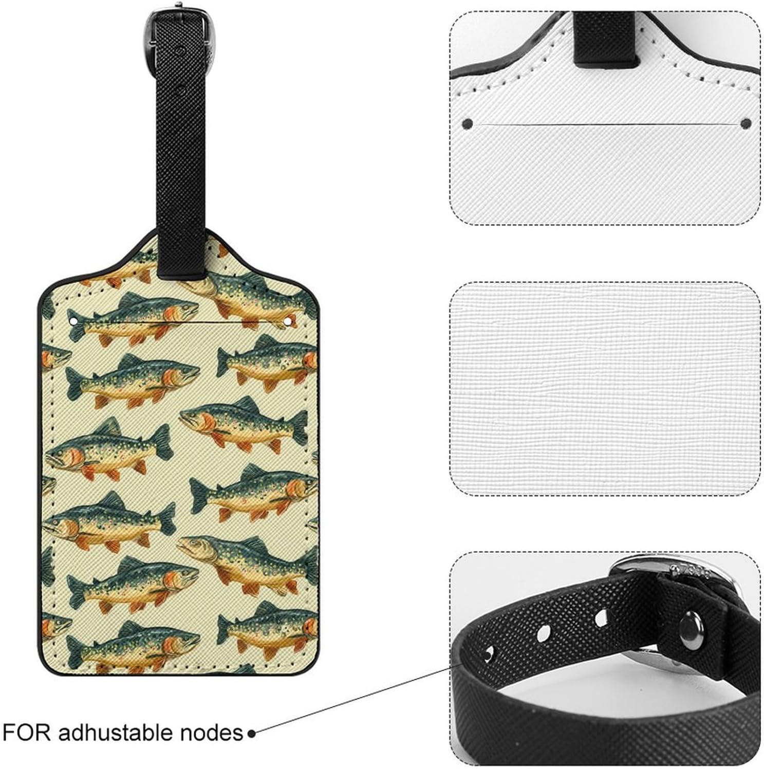Trout Fish Travel Luggage Tag Portable Baggage Tags image 4