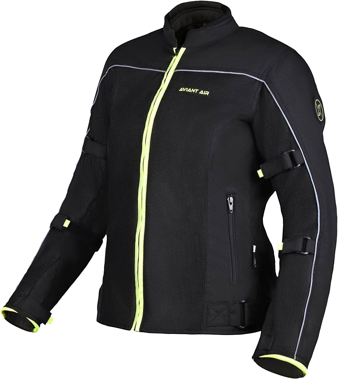 Allextreme AVIANT AIR Women Bike Riding Jacket CE Level 2 Certified Armour Protector Elbows Shoulders Protection Mesh Fabric Motorcycle Rider Gear (M, Black/Green)