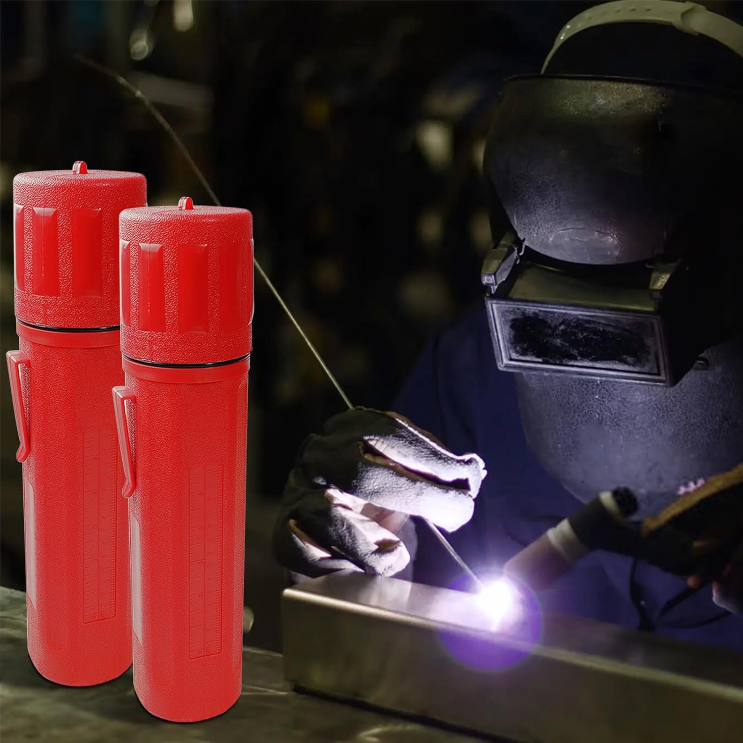 5 Pcs Electrode Rod Storage Tube 14 Inch Welding Rod Storage Tube Waterproof Welding Rod Container Airproof Welding Rod Holder for Electrode Storage Supplies(Red)