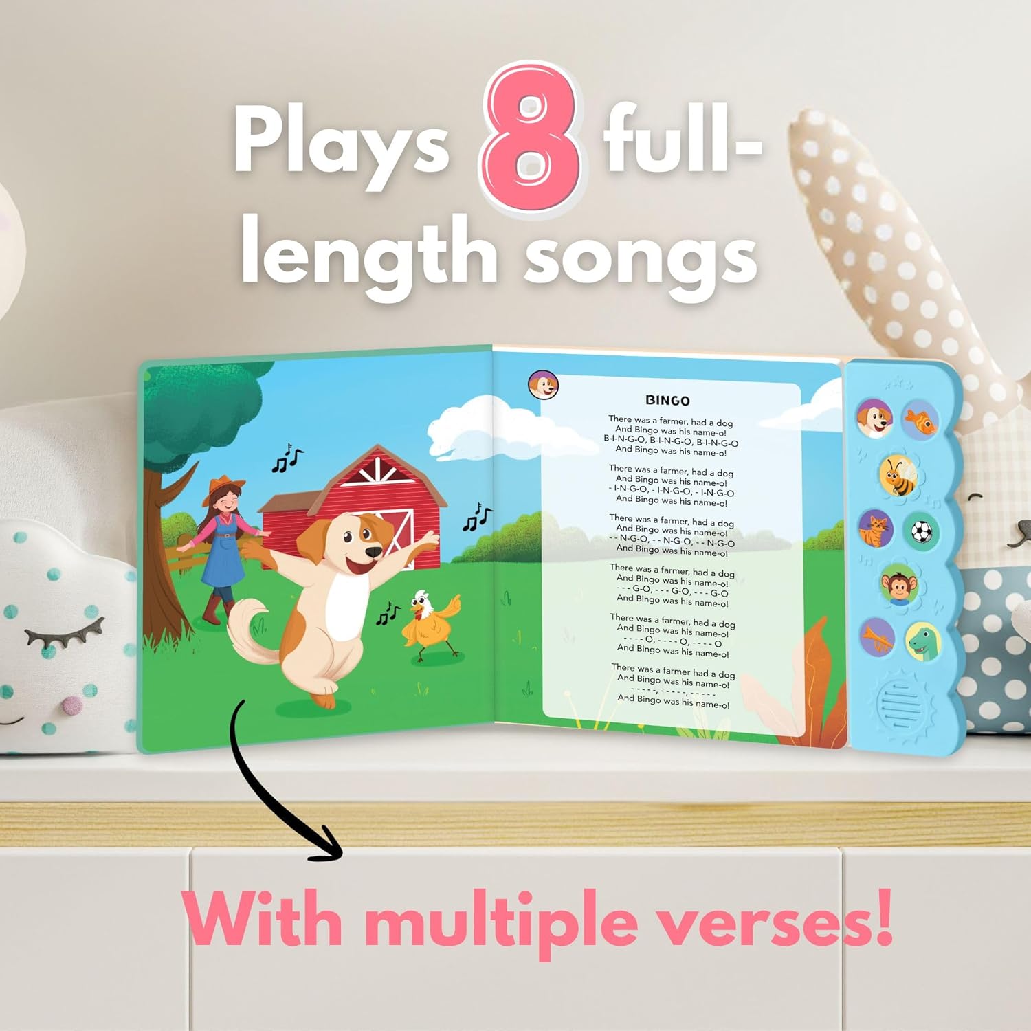 Learning Songs, Press and Play Song Book Nursery Rhymes, Button and Sound Module, Classic Nursery Rhymes and Children's Music - Image 4