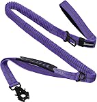 Heavy Duty Tactical Dog Leash, 4-6FT Shock Absorbing Bungee Lead with 2 Padded Handles, Metal Carabiner & Seatbelt Clip, Reflective No-Pull Leash for Medium/Large Dogs (Pink)