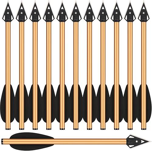 Mini pernos de ballesta de aluminio, flechas de ballesta de 6.3 pulgadas, puntas afiladas de cabeza ancha, flechas de caza para 50-80 libras, mini