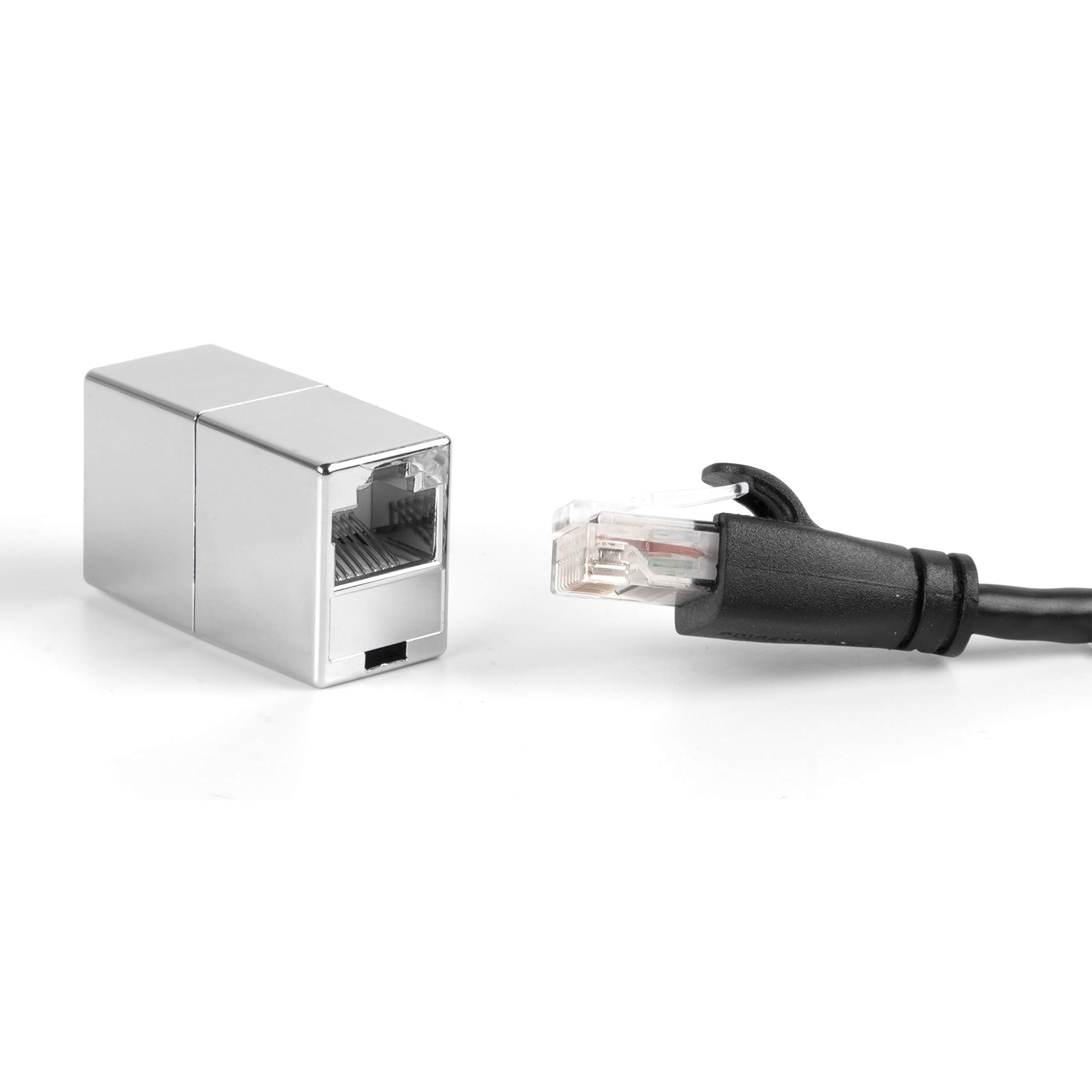 BIGtec 50 Stück RJ45 Ethernet LAN Kabel Kupplung Adapter Verbinder Netzwerk Modular Netzwerkkoppler für Patchkabel Netzwerkkabel Ethernetlan Ethernetkabel verlängern Verlängerung