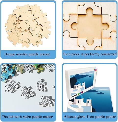 Miniatura 6 de Rompecabezas de madera Pyramid City de 35 piezas, actividad desafiante y divertida, interesante rompecabezas artísticos para adultos, decoración